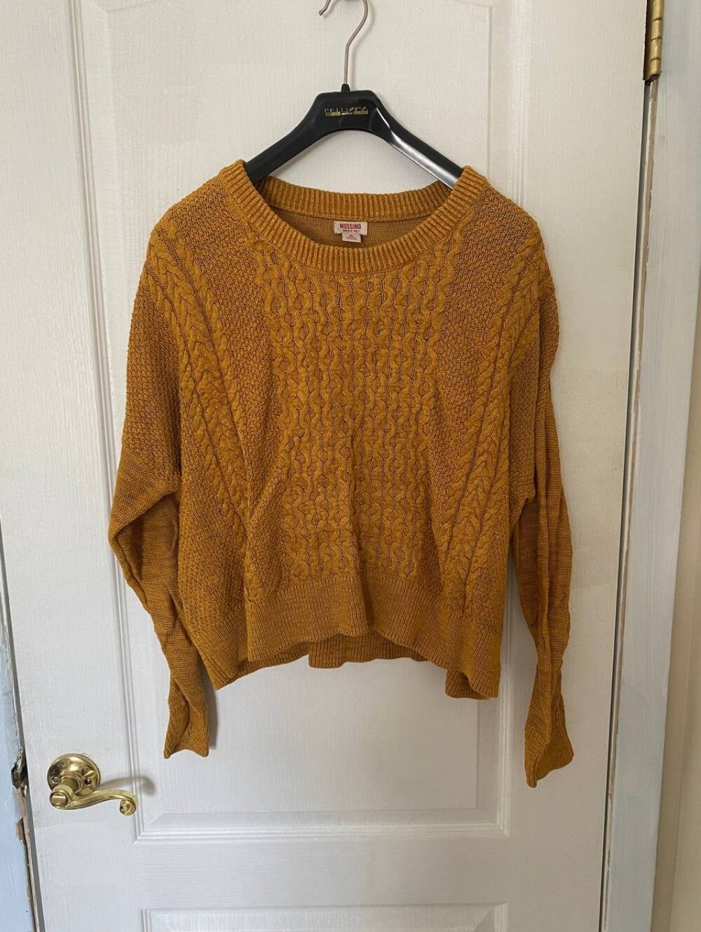 Target Mossimo Mustard Yellow Cable Knit Sweater Size XL